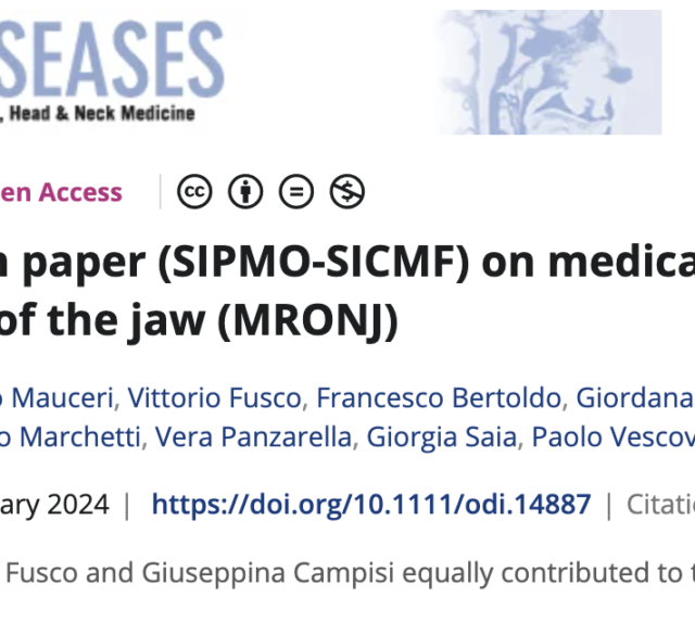 Italian position paper (SIPMO-SICMF) on medication-related osteonecrosis of the jaw (MRONJ)